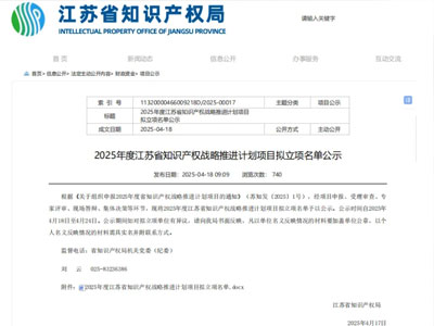 [Ainult Yanchengis valitud ettevõte] Tianyi aktsia valiti 2025. aastal Jiangsu kõrge väärtusega patendiprojektiks